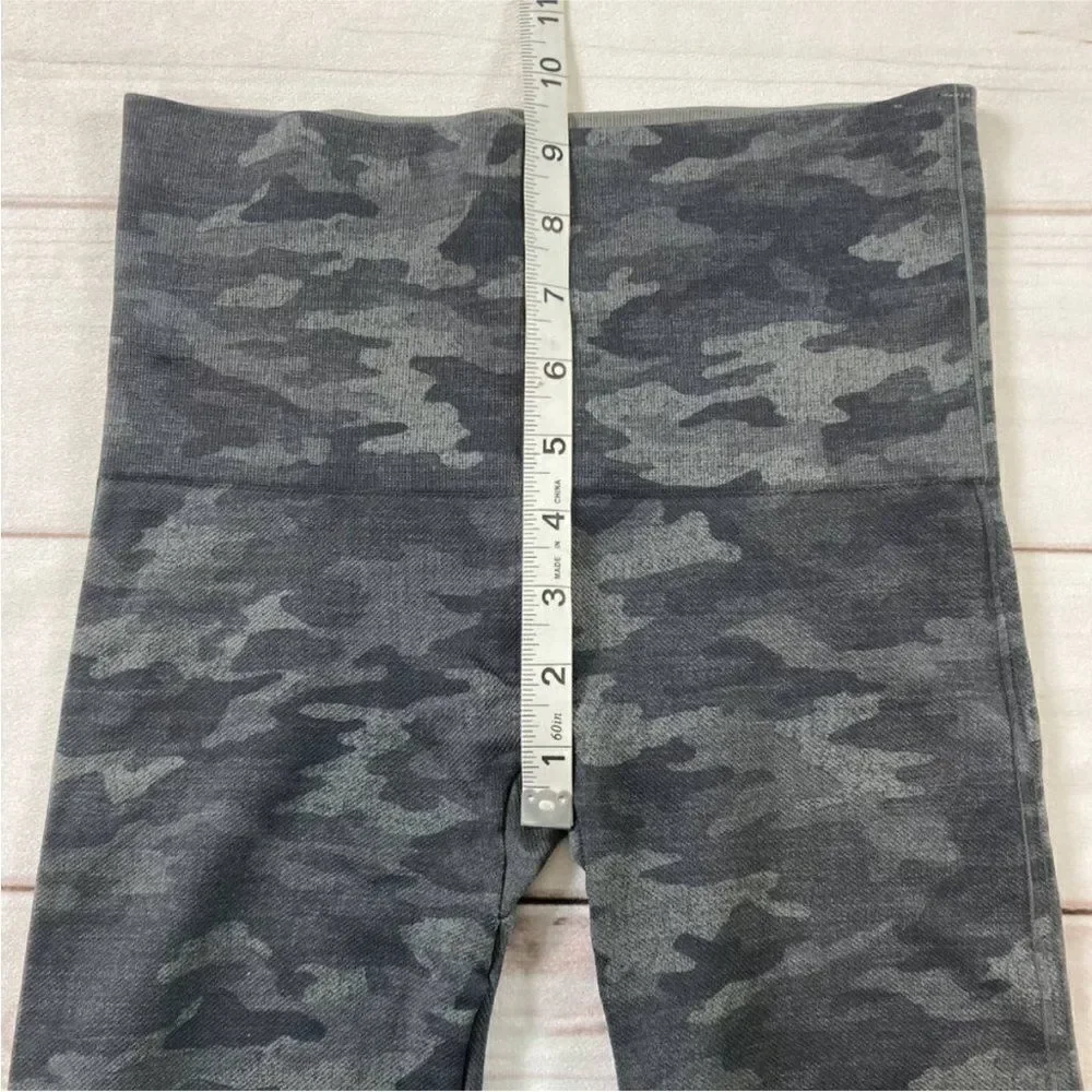 Spanx Women Gray Camouflage High Waisted Athletic Workout Leggings Size XS